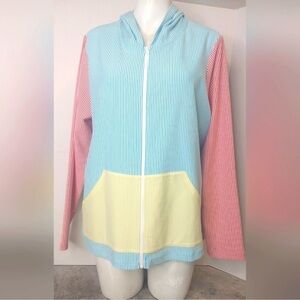 Lands’ Ends Colorful Striped Women's Jacket Size 1X Like New